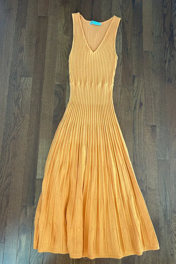 Zara Orange Midi Dress - Image 4