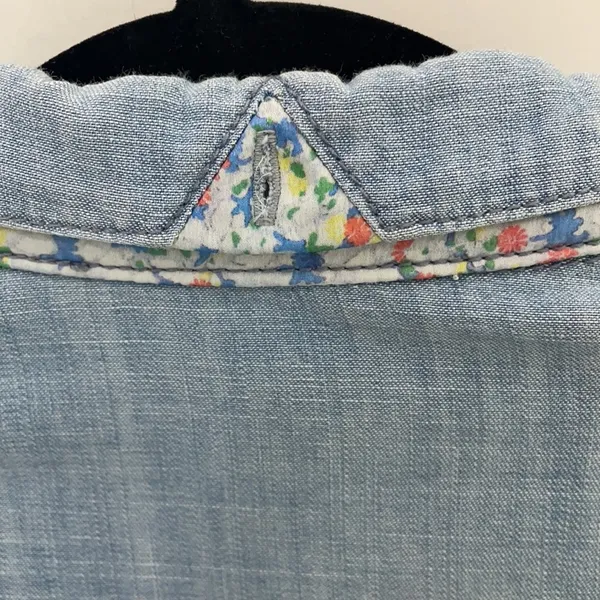 Kookai Chambray Patchwork Button Up Top Medium - Image 5