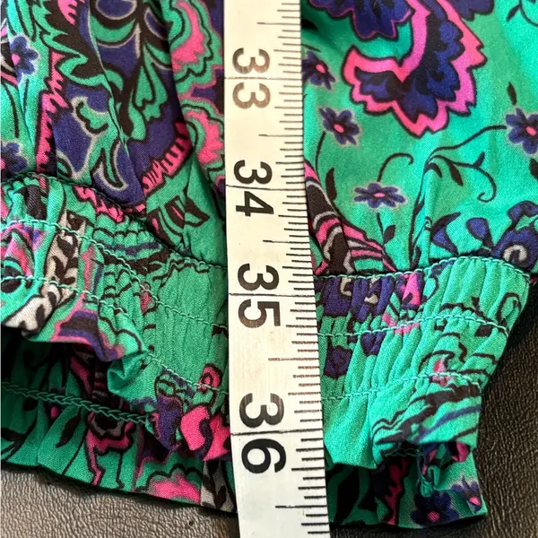 Aerie Paisley Jogger style Pants in Green and Pink size M - Image 16