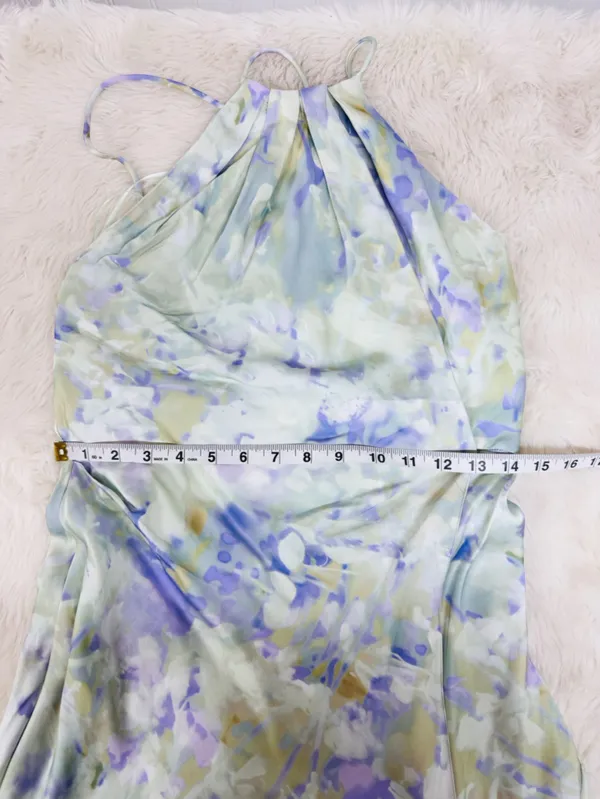 ASTR the Label Elynor Watercolor Halter Maxi Dress Medium Pastel Wedding Guest - Image 13