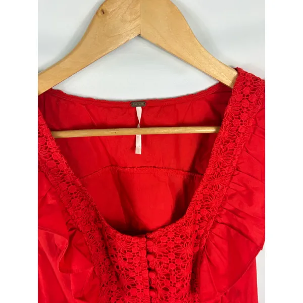 Free People Half Moon Hot Lava Mini Dress Size Small - Image 5
