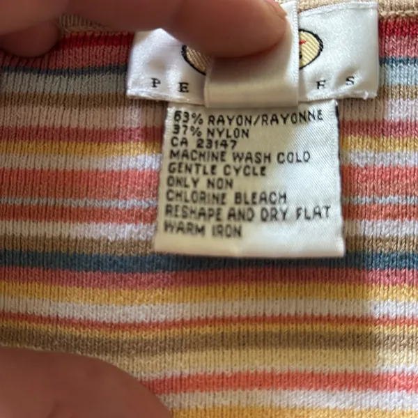 Only Orange Fitted Long Sleeve Blouse Talbots size 6 many stripped colors . - Image 3