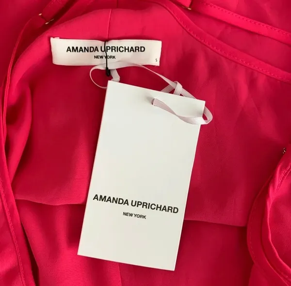 Amanda Uprichard Neon Pink Romper Solid V-neck Spaghetti Strap NWT - Image 8