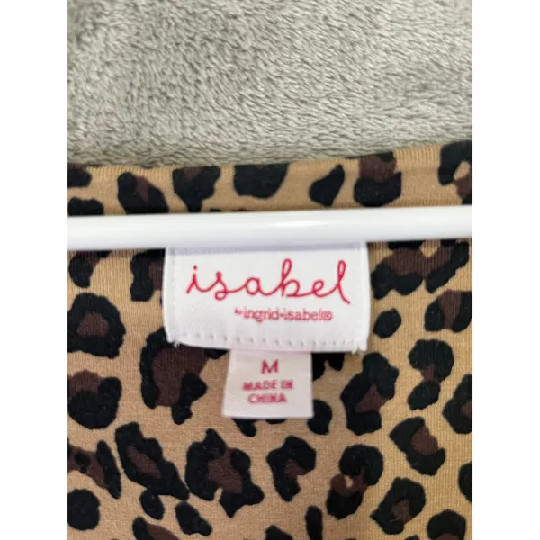 Isabel Maternity Leopard Print Ruched Side Dress Brown Black Long Sleeve Size M - Image 5