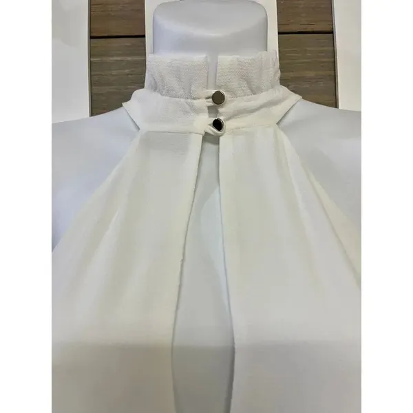 Vici High Neck Ivory Long Maxi with Front Slit- Medium - Image 5
