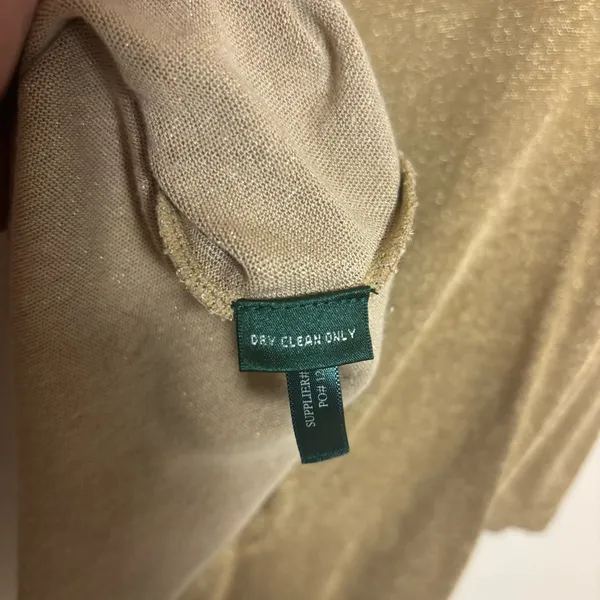 Lauren Ralph Lauren Womens Shirt Top Rayon Metallic Knit Boatneck Gold Size‎ 2X - Image 4