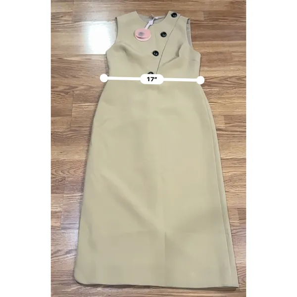 ALEXIS Lena Camel Midi Dress Women’s Large Retro Classic Neutral Chic - Image 6