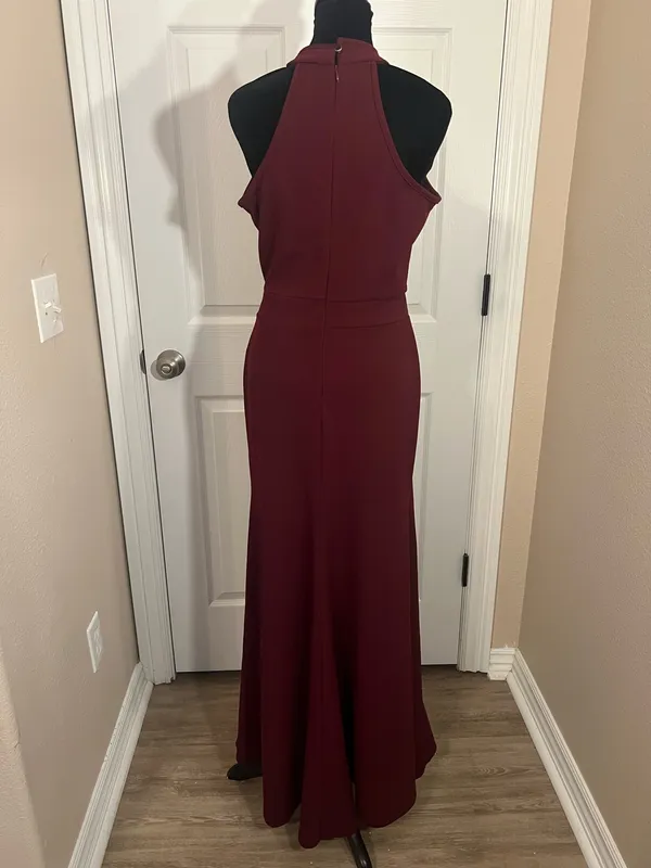 Sexy burgundy evening cocktail dress - Image 3