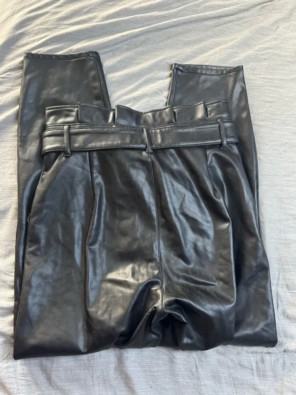 Abercrombie & Fitch Tie Waist Leather Pants - Image 3
