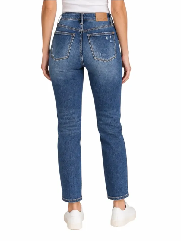 Judy Blue Slim Fit Women’s Jeans Size 30 Stretch Distressed Medium Wash Denim - Image 2