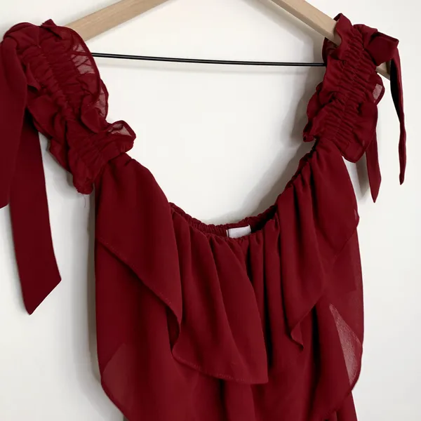 Misa Los Angeles X REVOLVE Micaela Dress Burgundy Womens Medium - Image 9