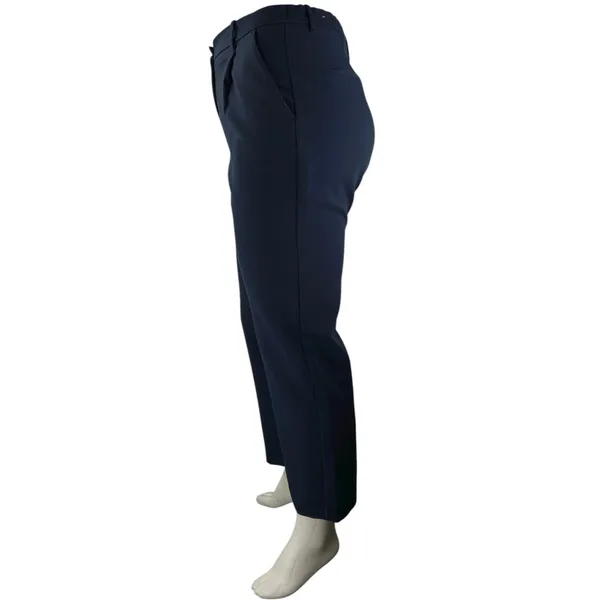 Abercrombie & Fitch Women's Navy Blue High Rise Straight Trousers Pants Size 31 - Image 2