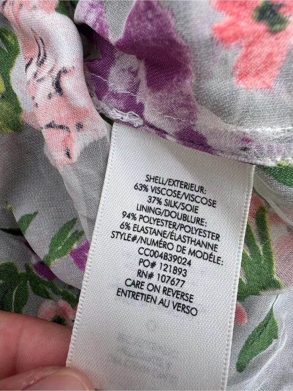 Alice + Olivia Floral Burnout Silk Blouse Womens Medium Romantic Poet - Image 7