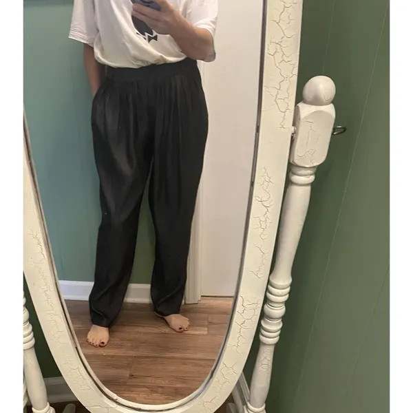 LIV Charcoal Gray Pleated Tapered Pants High Waist Cotton Blend NWT - Image 8