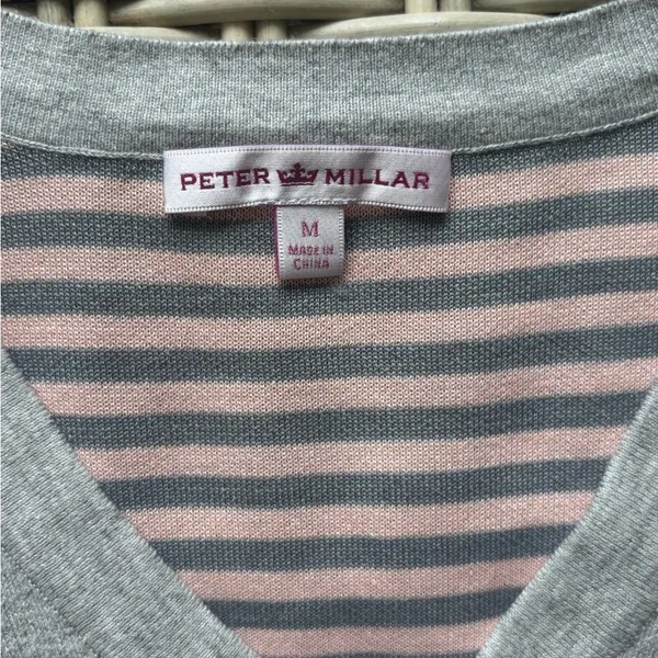 Peter Millar Gray Cotton Blend‎ Sweater medium winter holiday workwear - Image 5