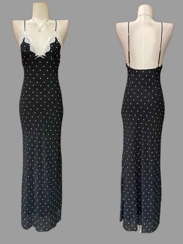 NIA Jasmine Dress Polka Dot Lace trim, S - Image 4
