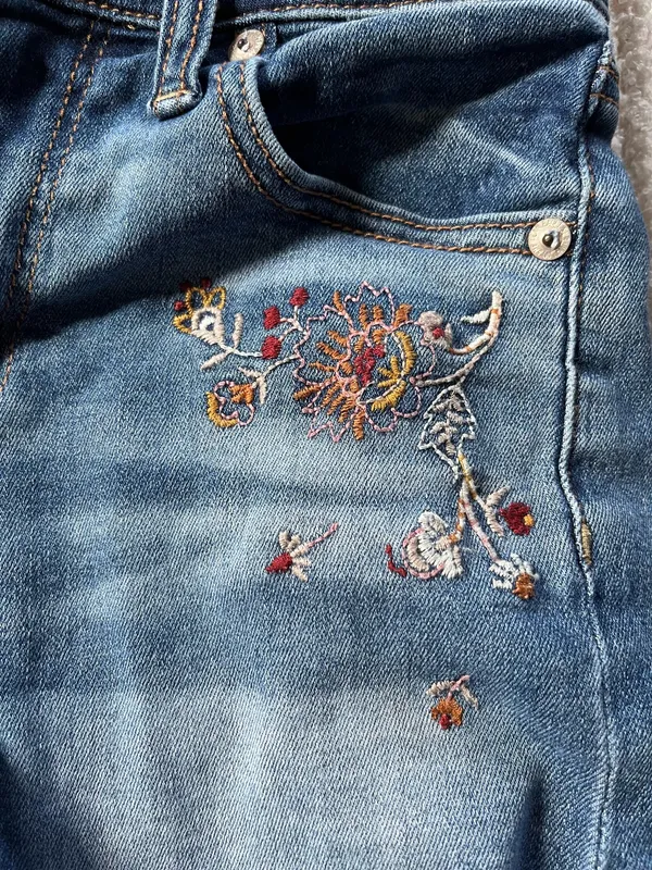American Eagle Outfitters Embroidered Jean Shorts - Image 2