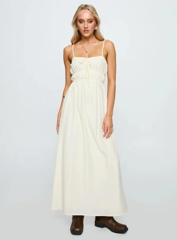Princess Polly Maxi Dress Cream - Image 3