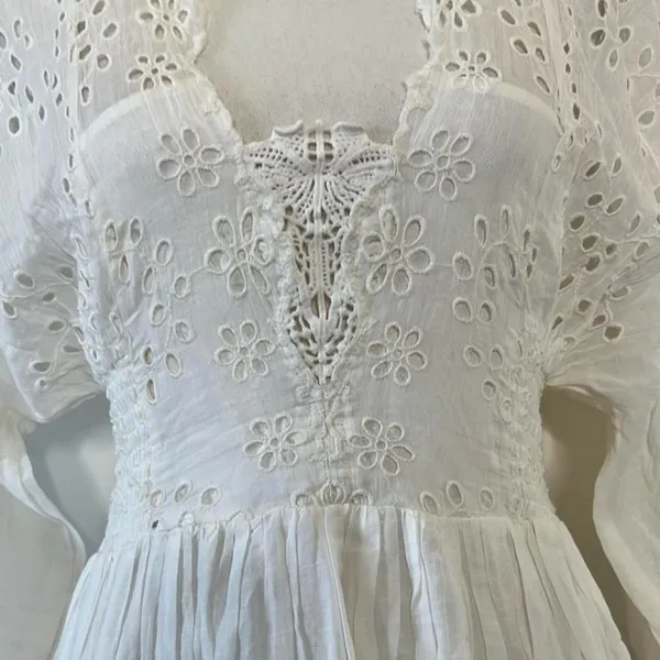 Free People White Eyelet Lottie Dress - Image 11
