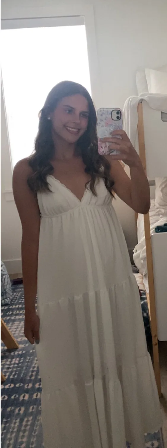 white maxi dress beachy Size M - Image 2