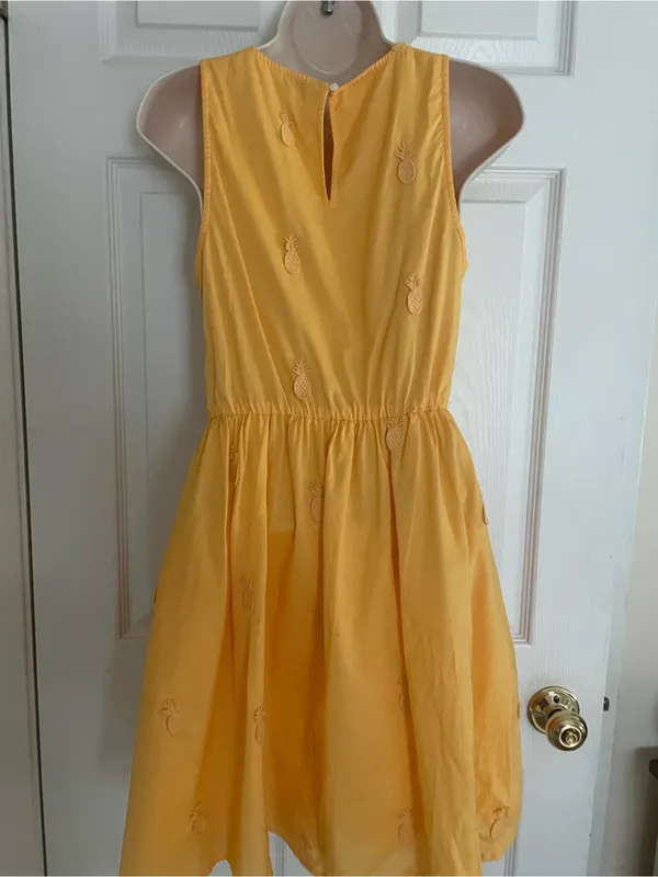 J.‎ Crew Yellow Pineapple Embroidered women’s Sundress - Image 3