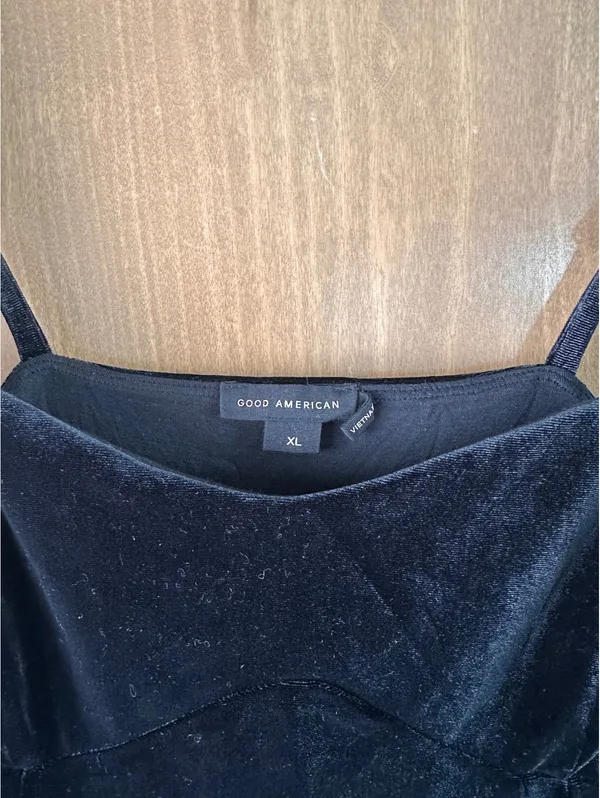 NWT Good American Black Velvet Mini Dress Women’s size XL - Image 8
