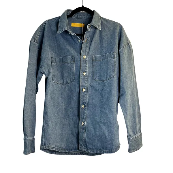 Yellow the label Yelabel Denim button down shirt blue size XS New - Image 4