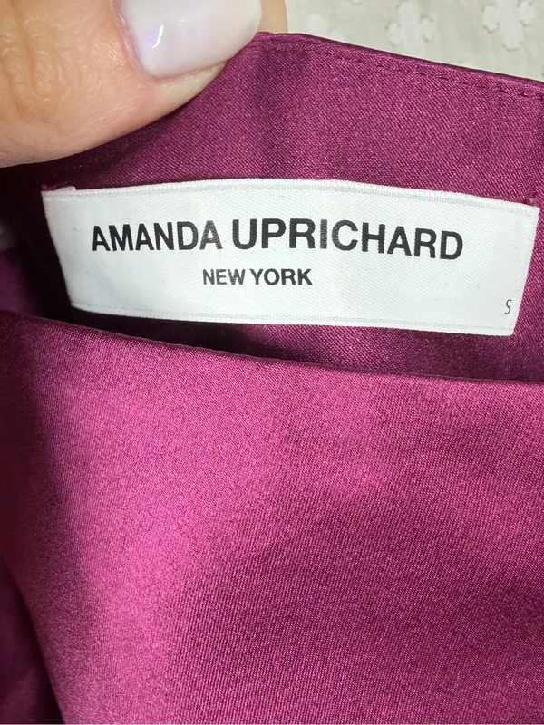 Amanda Uprichard Purple Silk One‎ Shoulder Belted Waist Top - Image 4