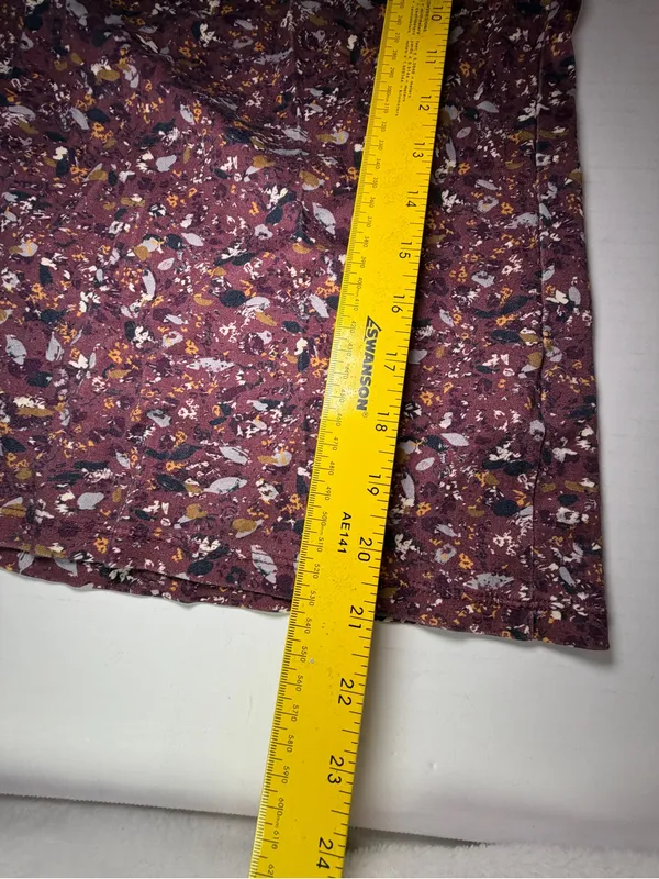 L.L. Bean Burgundy Floral Hooded Long Sleeve Top supima cotton - Image 6