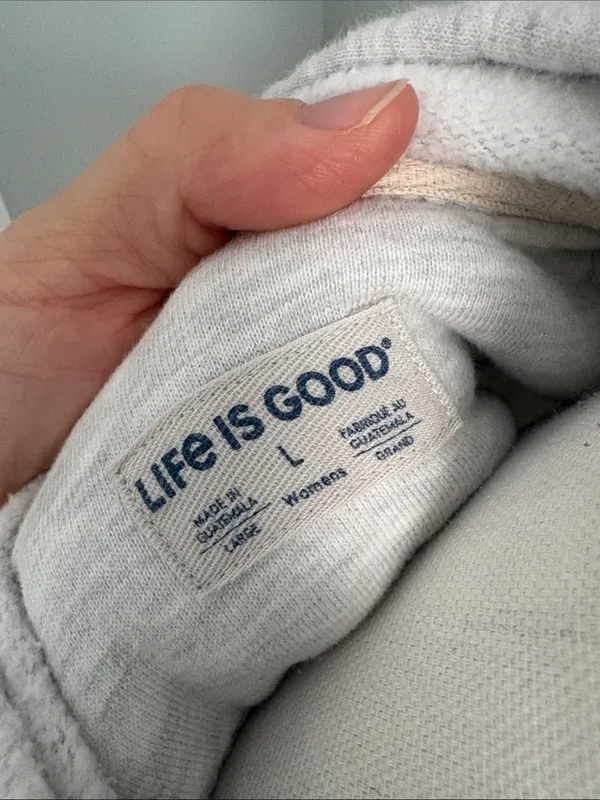 Life is Good Baseball Mom Gray Hoodie Sweatshirt size Large - Image 2