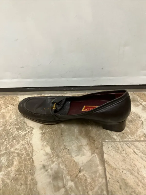 vintage Cole Haan dark brown leather horsebit loafers made in Italy - Image 5