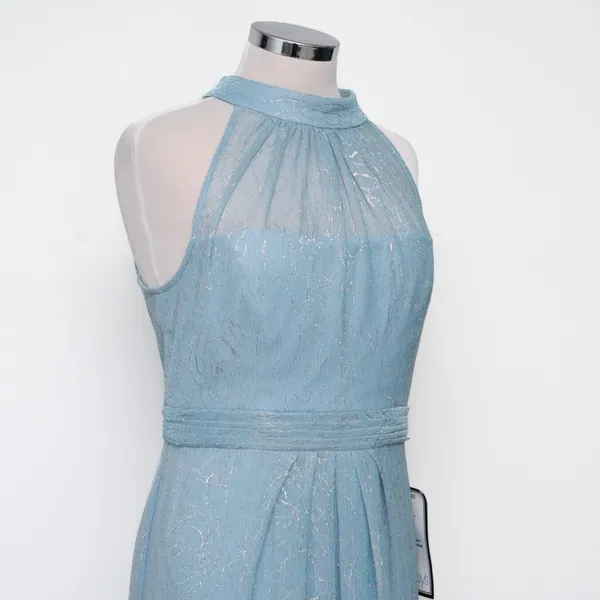 Adrianna Papell‎ | Floral Metallic Stencil Halter Gown - Image 9