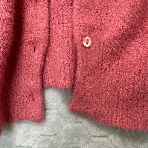 The Reeds J.Crew Cardigan Sweater Pink Pointelle Knit Coquette Y2K Soft Womens M - Image 6