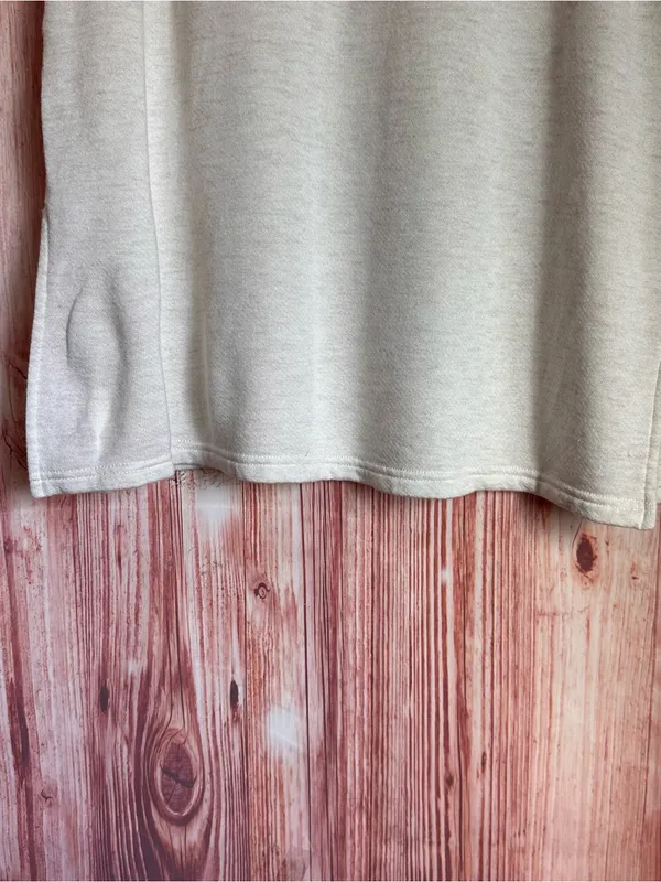 Offline By Aerie Heather Oatmeal Short Sleeve Side Slit Short Sleeve Sweatshirt - Image 3