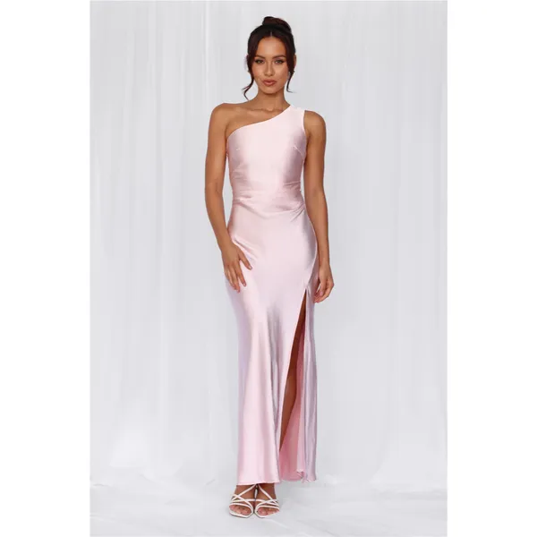 Hello Molly The Aurora Pink Satin Maxi Dress Wedding Parlor - Image 2