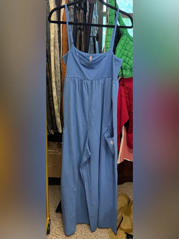 NWT Free People FP Movement Hot Shot Strappy Onesie light cobalt periwinkle - L - Image 8