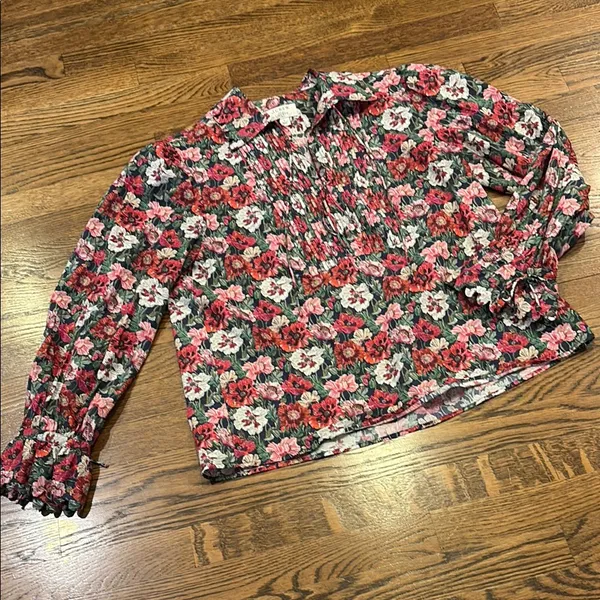 J. Crew Liberty Floral Long Sleeve Blouse , xS - Image 3