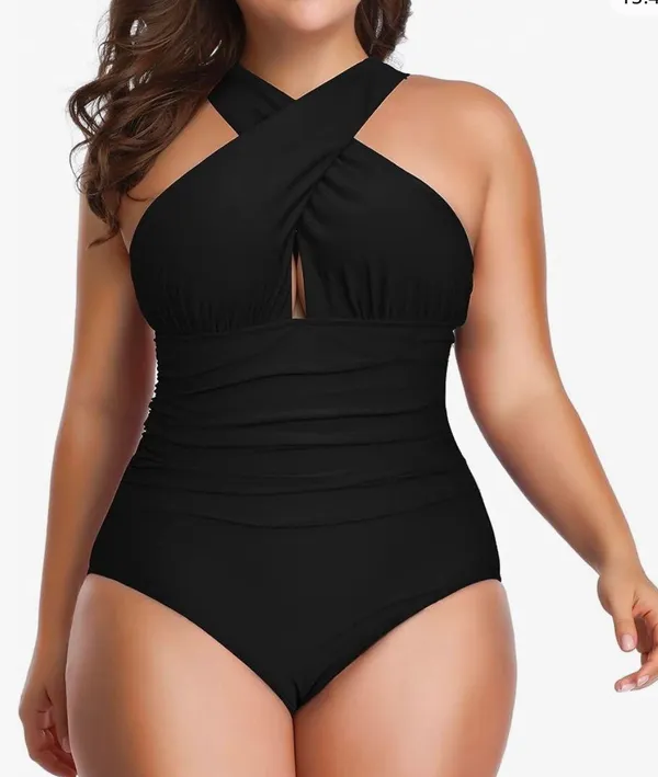 You Di An Women's Swimsuits One Piece Tummy Control Front Cross Backless Swimsuit - Image 3