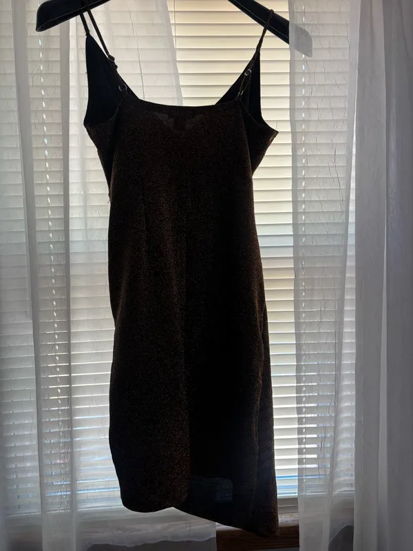 Charlotte Russe Mini Gold Dress Black - Image 4