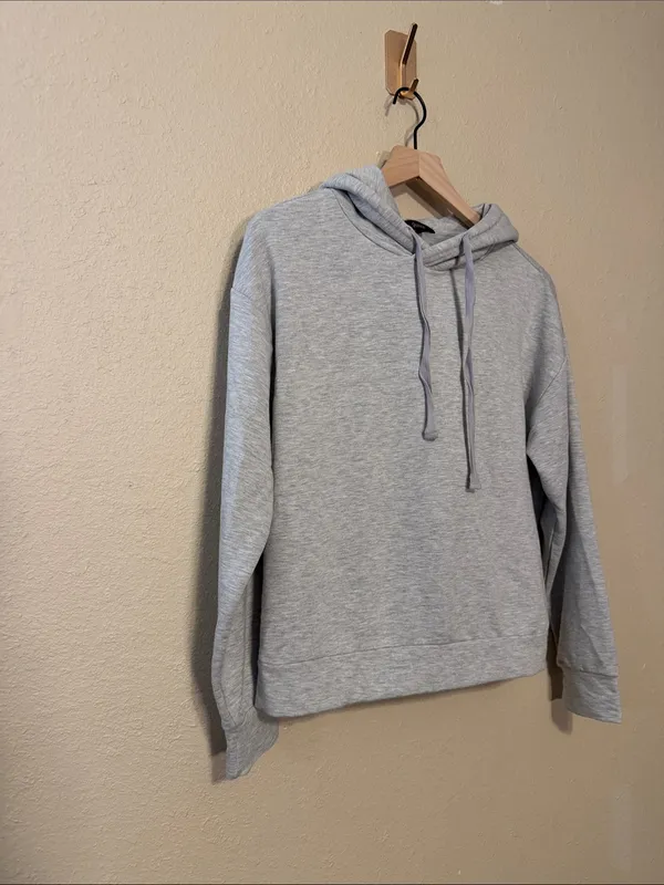 Quince super soft fleece pullover hoodie heather gray size Small - Image 3