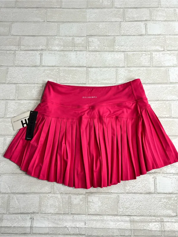 Gold Hinge Pleated Active Mini Skirt - Hot Pink Size Large Tennis Golf - Image 5