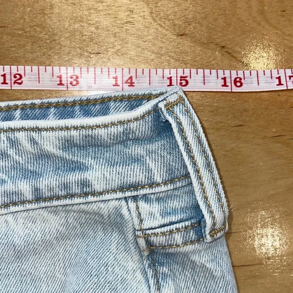 Old Navy OG Super Straight High Rise Distressed‎ Denim Jeans Size 8 - Image 5