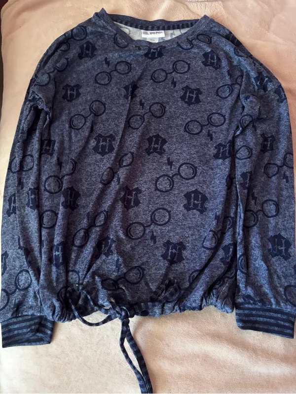 Women’s Dark Gray Patterned Long-Sleeve Pajama Set - Cozy Sleepwear - Image 4