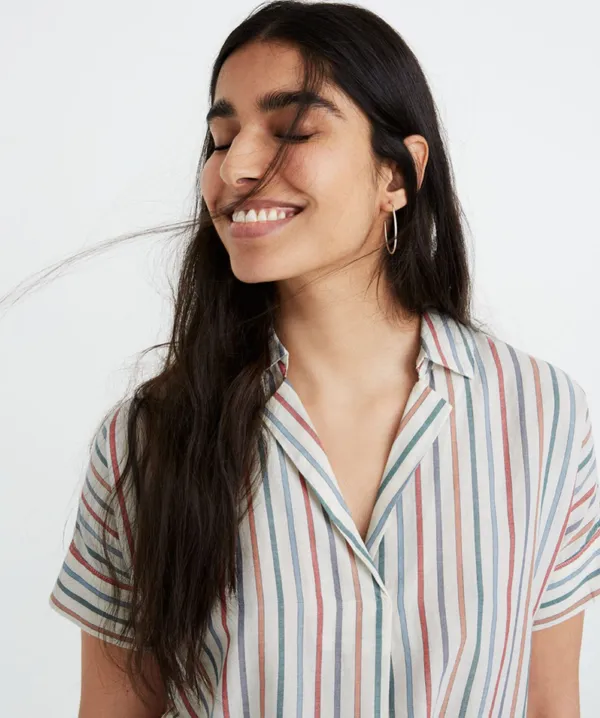 Park Popover Shirt in Rainbow Stripe - Image 2