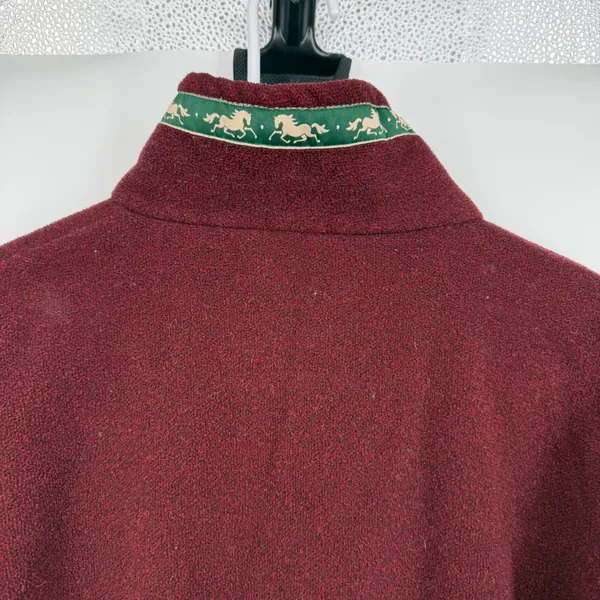 Miller's Sportific Collection‎ Polartec Fleece Jacket Burgundy Horse Trim Zip Up - Image 6