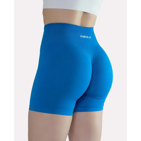 AUROLA Blue Dream Seamless 5.5" Biker Shorts High Waisted Scrunch Butt Small - Image 2