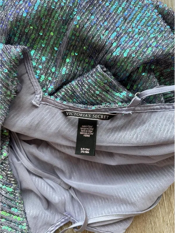 Victoria's Secret blue/green sequin mini dress - Image 3