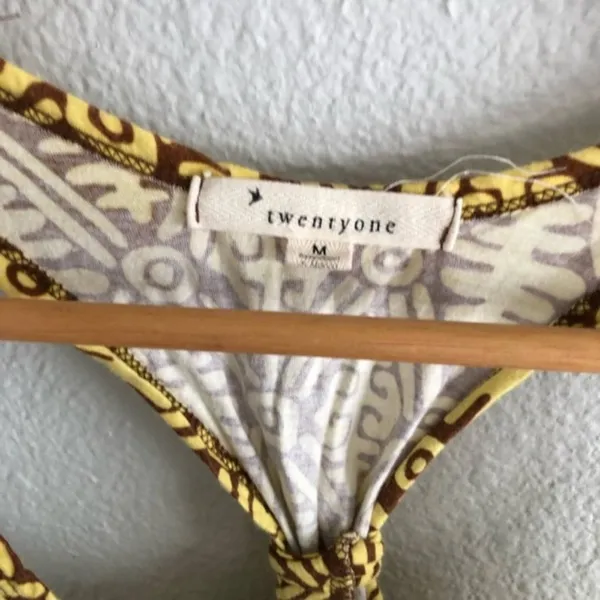 Forever 21 Yellow Brown Racerback Tribal Top - Image 2