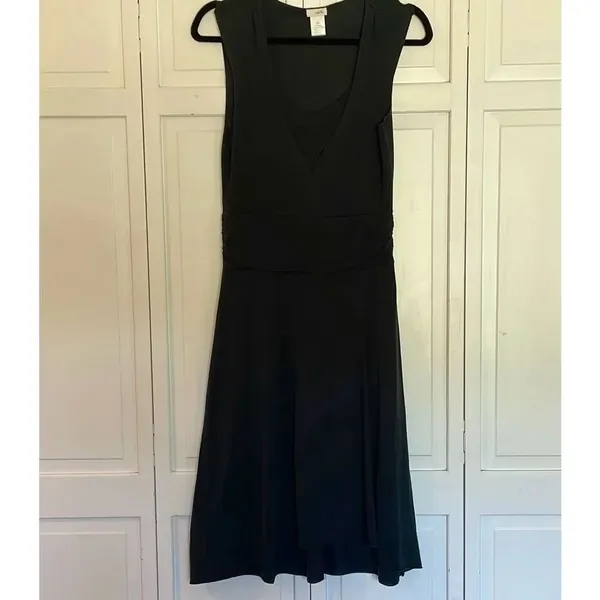 Anthropologie Odille black jersey faux wrap dress xs - Image 10