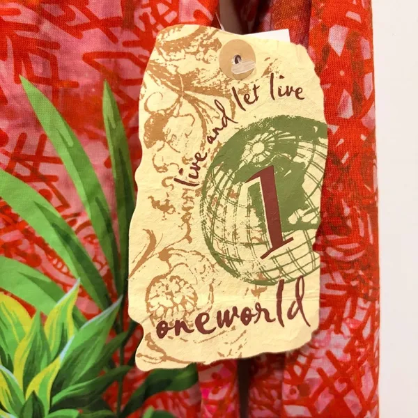 One World Abstract Watercolor Hawaiian‎ Christmas Themed Tunic – Large – NWT - Image 3